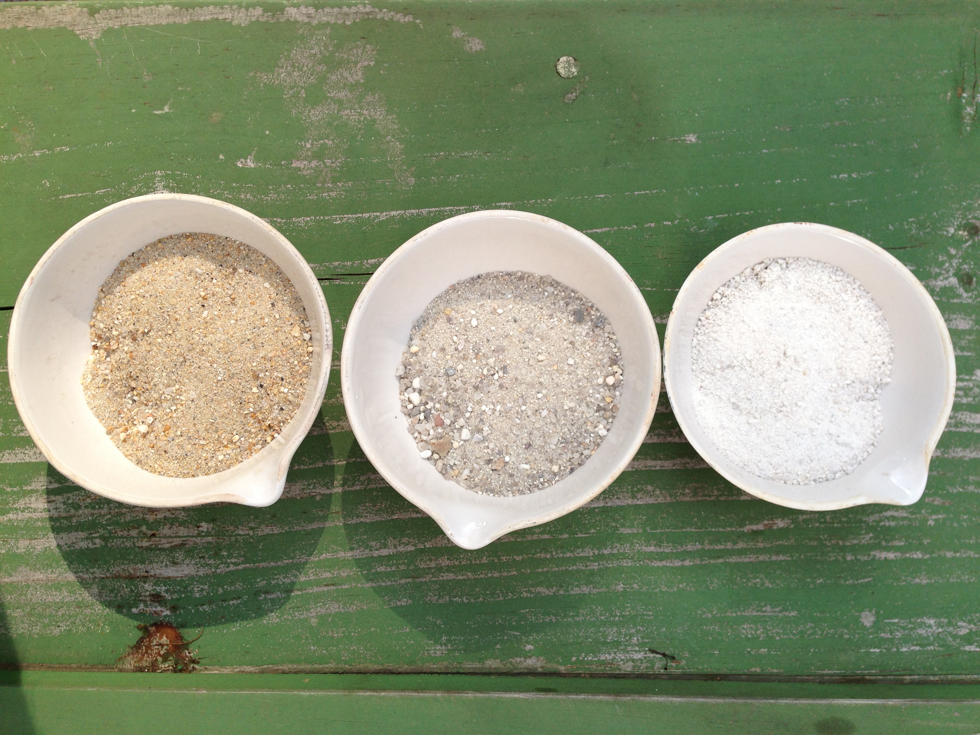 These three aggregates have very different structural capacities for making mortar